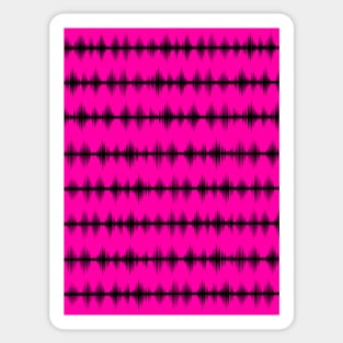 BLACK Equalizer Audio Sounds Waves On Hot Pink Sticker